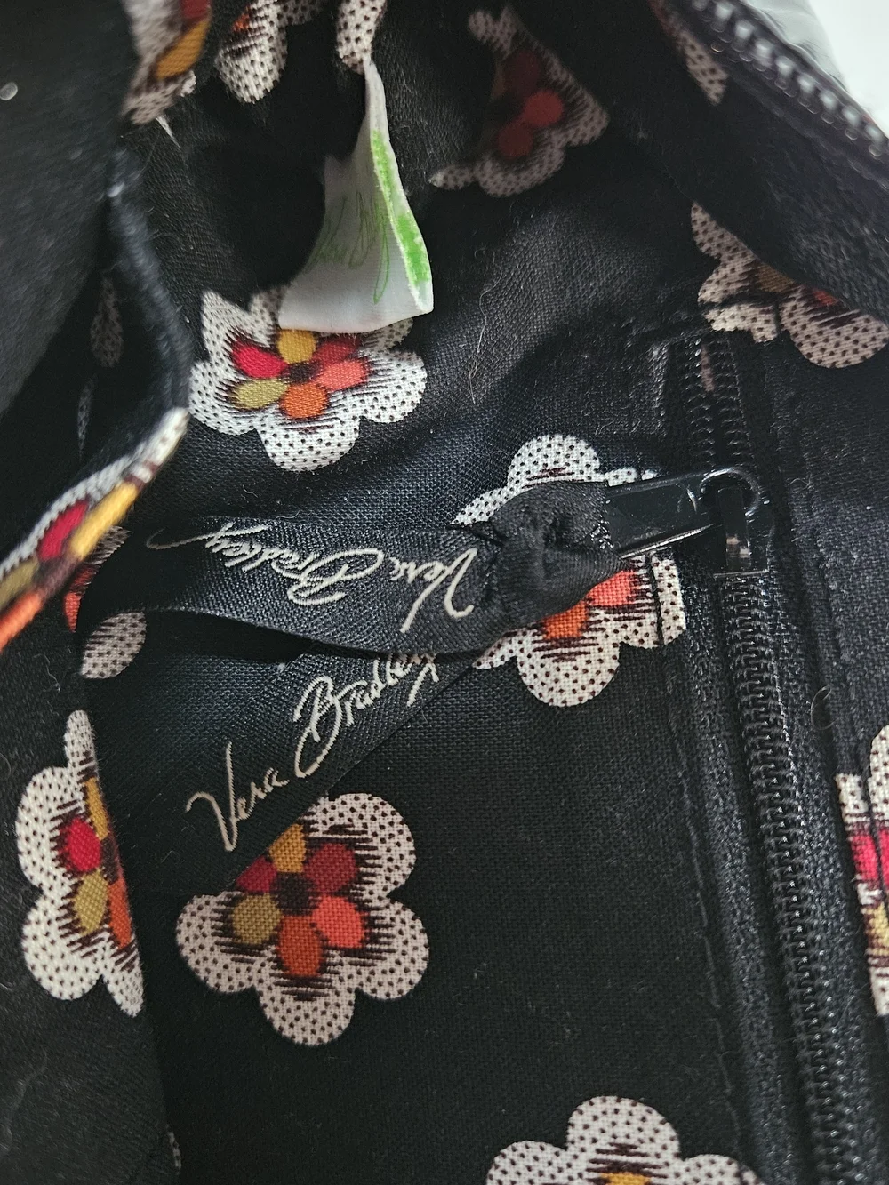 Vera Bradley Frill Pirouette Black Red Bow Shoulder Tote Handbag Purse